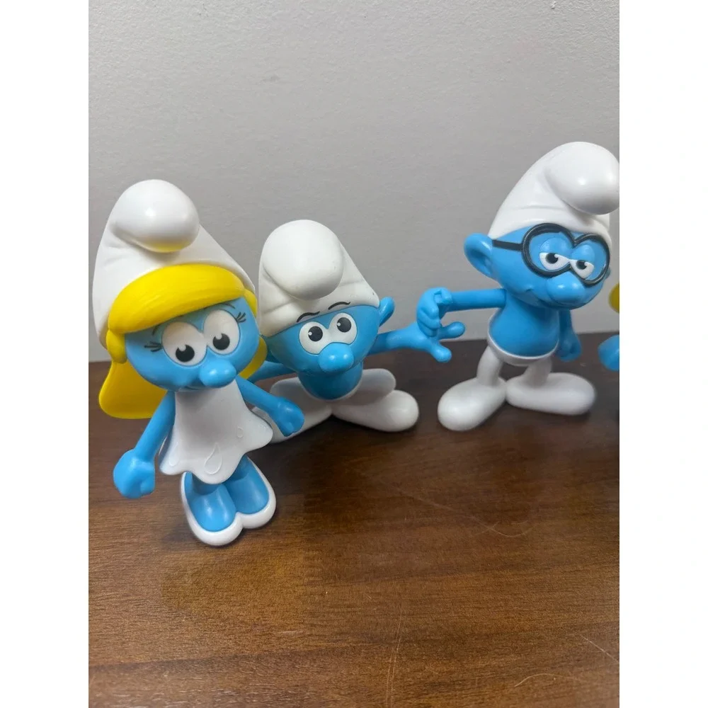 Smurfs Figure Lot of 5 Smurfette Brainy Smurf Blue Burger King Collectibles